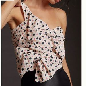 Anthropologie Maeve Bow-Tie One-Shoulder Tank
